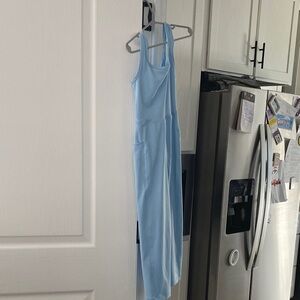 Light Blue Sleeveless Bodycon Midi jumpsuit